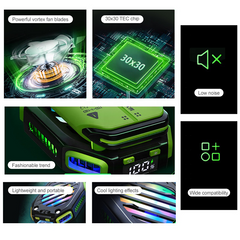 X111 Magnetic Wireless Phone Cooler – Turbo Fan & Semiconductor Cooling with RGB Lighting