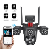 3-Lens Wi‑Fi PTZ Camera – 4MP HD, AI Motion Tracking, Full-Color Night Vision & 30X Zoom