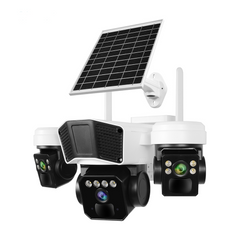 12MP 4G Outdoor PTZ Camera – 3-Lens Solar-Support, PIR, 10× Zoom, Color Night Vision