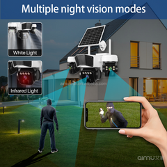 12MP 4G Outdoor PTZ Camera – 3-Lens Solar-Support, PIR, 10× Zoom, Color Night Vision