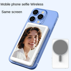 Magnetic Wireless Selfie Screen for iPhone – Rear Camera Mirror Display for Vlogging & Reels