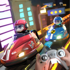 RC Super Battle Bumper Cars – Crash Bounce Toy with Pop-up Doll & LED Lights
