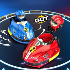 RC Super Battle Bumper Cars – Crash Bounce Toy with Pop-up Doll & LED Lights