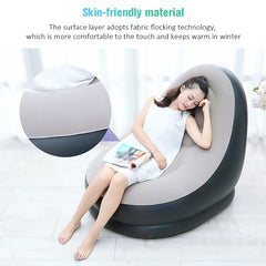Inflatable Air Sofa Chair with Footstool – Foldable Portable Lazy Recliner for Home & Outdoor Use