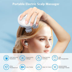 Handheld Electric Scalp Massager – Deep Tissue Head Massage Device for Relaxation & Hair Growth