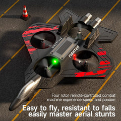 RC Fighter Plane Toy with Remote Control | 2.4GHz LED Flying Airplane for Kids