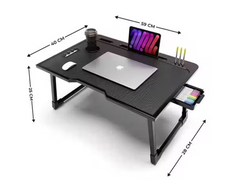 Foldable Portable Wooden Study & Bed Table – Multipurpose Writing Desk for Home, Office & School
