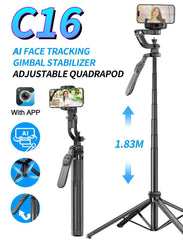 2025 Smart Gimbal C16 – 3-Axis Stabilizer with AI Tracking & Foldable Tripod Design