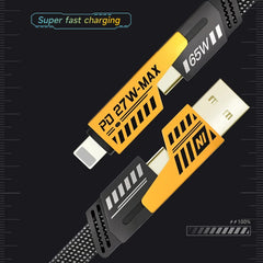 High Quality 4-in-1 Multi Charging Cable – Flat Braided USB A/C to Lightning & Type-C Fast Charger