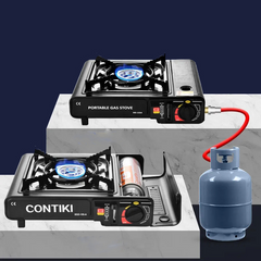 Portable Outdoor Butane Gas Camping Stove – High Pressure Burner with Piezo Ignition & Carrying Case