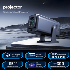 HY500 Pro 4K Portable Projector – Android 13 Mini LED Projector with Wi-Fi 6 & BT 5.0
