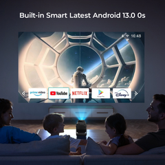 HY500 Pro 4K Portable Projector – Android 13 Mini LED Projector with Wi-Fi 6 & BT 5.0