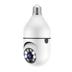 Wireless 3MP E27 Bulb Surveillance Camera – AI Human Detection, Full-Color Night Vision, 4× Zoom