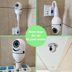 Wireless 3MP E27 Bulb Surveillance Camera – AI Human Detection, Full-Color Night Vision, 4× Zoom