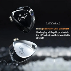 KZ Castor IEM – Dual Dynamic Driver Earphones with Adjustable Tuning & Enhanced Bass
