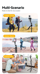 TT07 Auto Facial Tracking Telescopic Foldable Aluminum Alloy Selfie Stick 360° Rotation 69.3" Tripod Remote Gesture