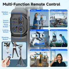 2025 Smart Gimbal C16 – 3-Axis Stabilizer with AI Tracking & Foldable Tripod Design